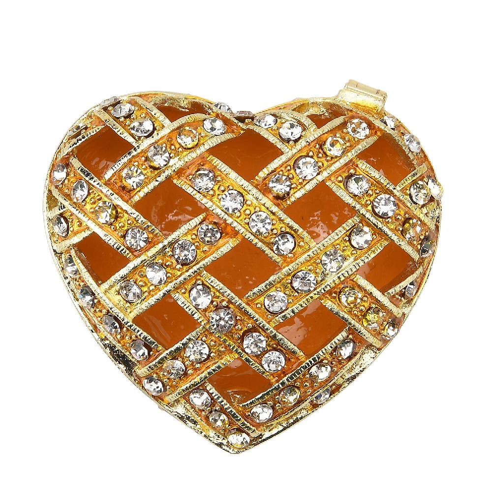 shop lc Valentine’s Special Livmore Yellow Hearted Design Trinket Box Hollowed-Out Patterns