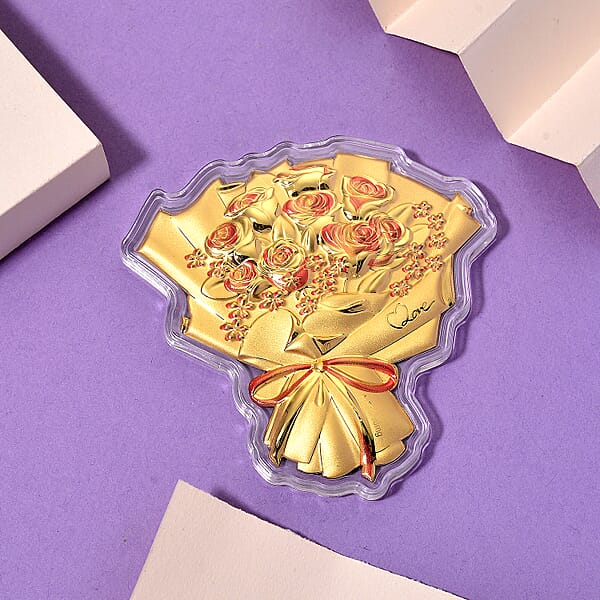 Shop Lc Valentine Special Deal 24K Gold Rose Bouquet – A Gift Of Love Embossed Sheet 10 Mg