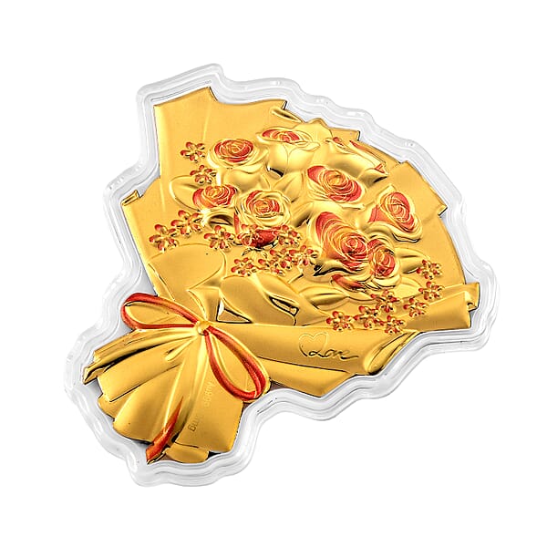 Shop Lc Valentine Special Deal 24K Gold Rose Bouquet – A Gift Of Love Embossed Sheet 10 Mg