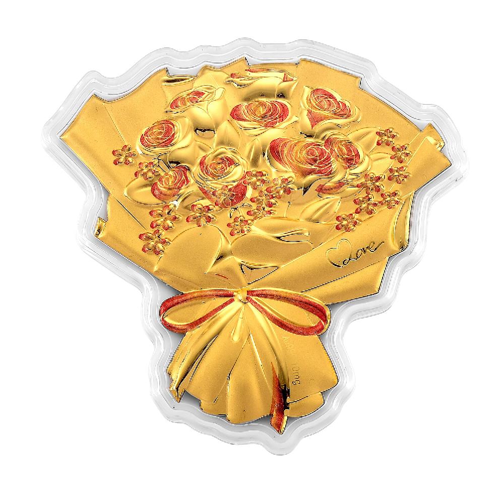 shop lc Valentine Special Deal 24K Gold Rose Bouquet – A Gift of Love Embossed Sheet 10 mg