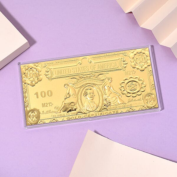 Shop Lc Valentine Special Deal 24K Golden American Legacy Two-Dollar Bill Embossed Sheet (15.5x7.5cm) 100mg