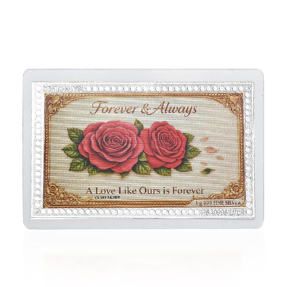 shop lc Valentine Special Deal 999 Fine Silver Forever & Always Emboss Sheet 1g
