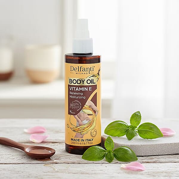 Shop Lc Valentine Special Deal Delfanti Milano Gold And Burgandy Body Oil With Vitamin E 6.7oz