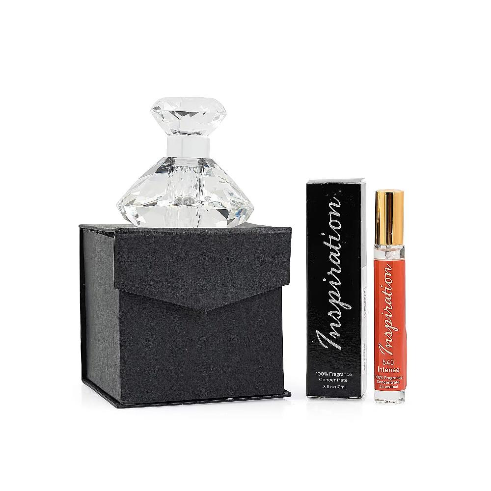 shop lc Valentine Special Limited Edition Clinical Results Crystal Decanter & The Lab Direct Inspiration 540 Intense (Inspired by Baccarat Rouge 540) 2 pc set (Ships in 5-7 Days)
