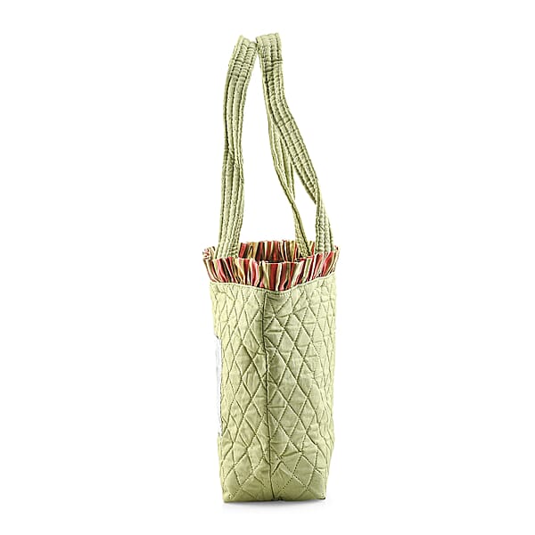 Shop Lc Vegas Closeout OK Green Quilted Shoulder Bag With Photo Pocket