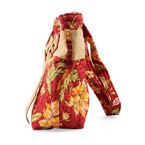 Shop Lc Vegas Closeout OK Red & Green Leaf Quilted Shoulder Bag (10x13x4)