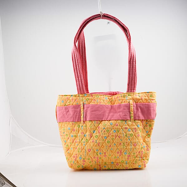 Shop Lc Vegas Closeout OK Yellow & Pink Floral Quilted Shoulder Bag