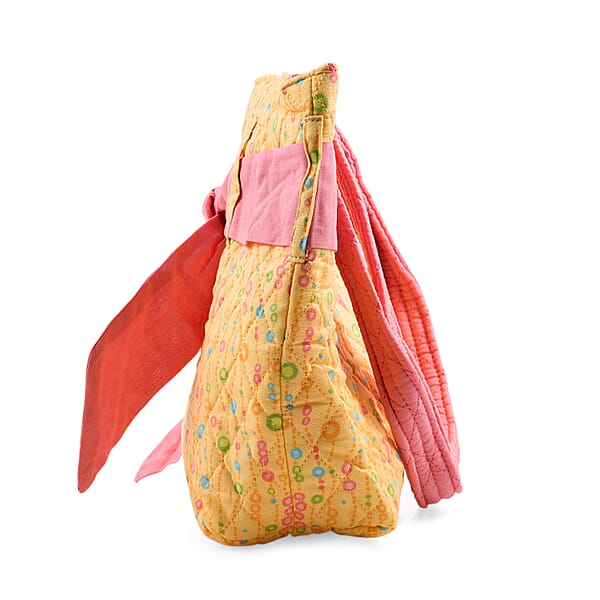 Shop Lc Vegas Closeout OK Yellow & Pink Floral Quilted Shoulder Bag