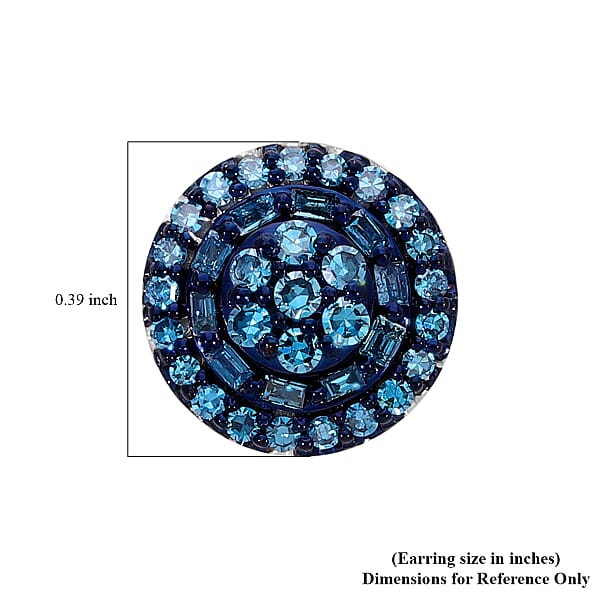 Shop Lc Venice Blue Diamond I1-I2 0.50 Ctw A Touch Of Luxury Earrings In Platinum Over Sterling Silver