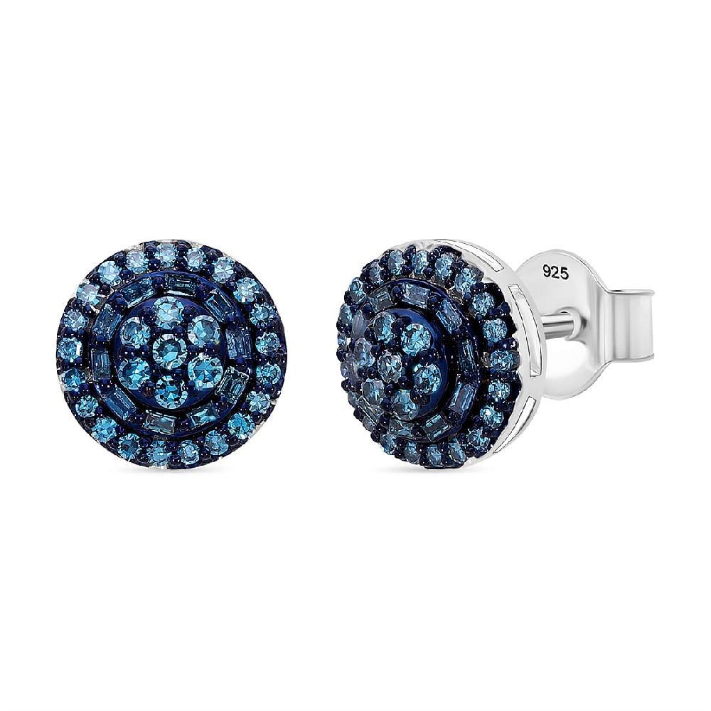 shop lc Venice Blue Diamond I1-I2 0.50 ctw A Touch of Luxury Earrings in Platinum Over Sterling Silver