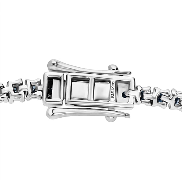 Shop Lc Venice Blue Diamond I1-I2 1.00 Ctw Tennis Bracelet In Rhodium Over Sterling Silver (7.25 In)
