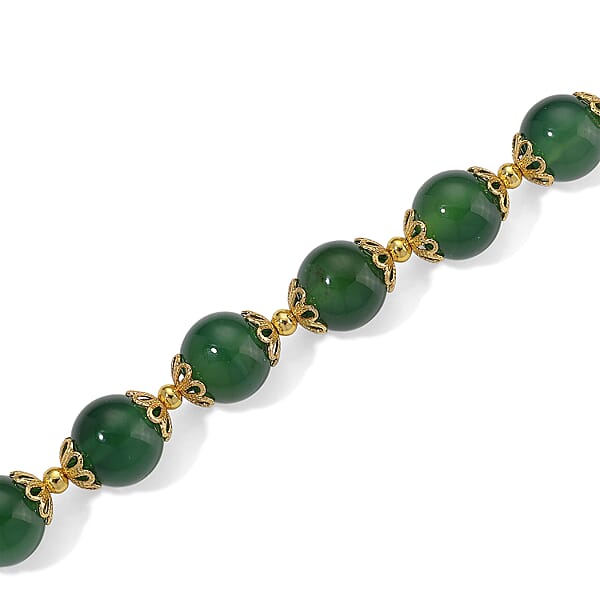 Shop Lc Verde Onyx 200.00 Ctw Beaded Necklace In Goldtone 18-20 Inches