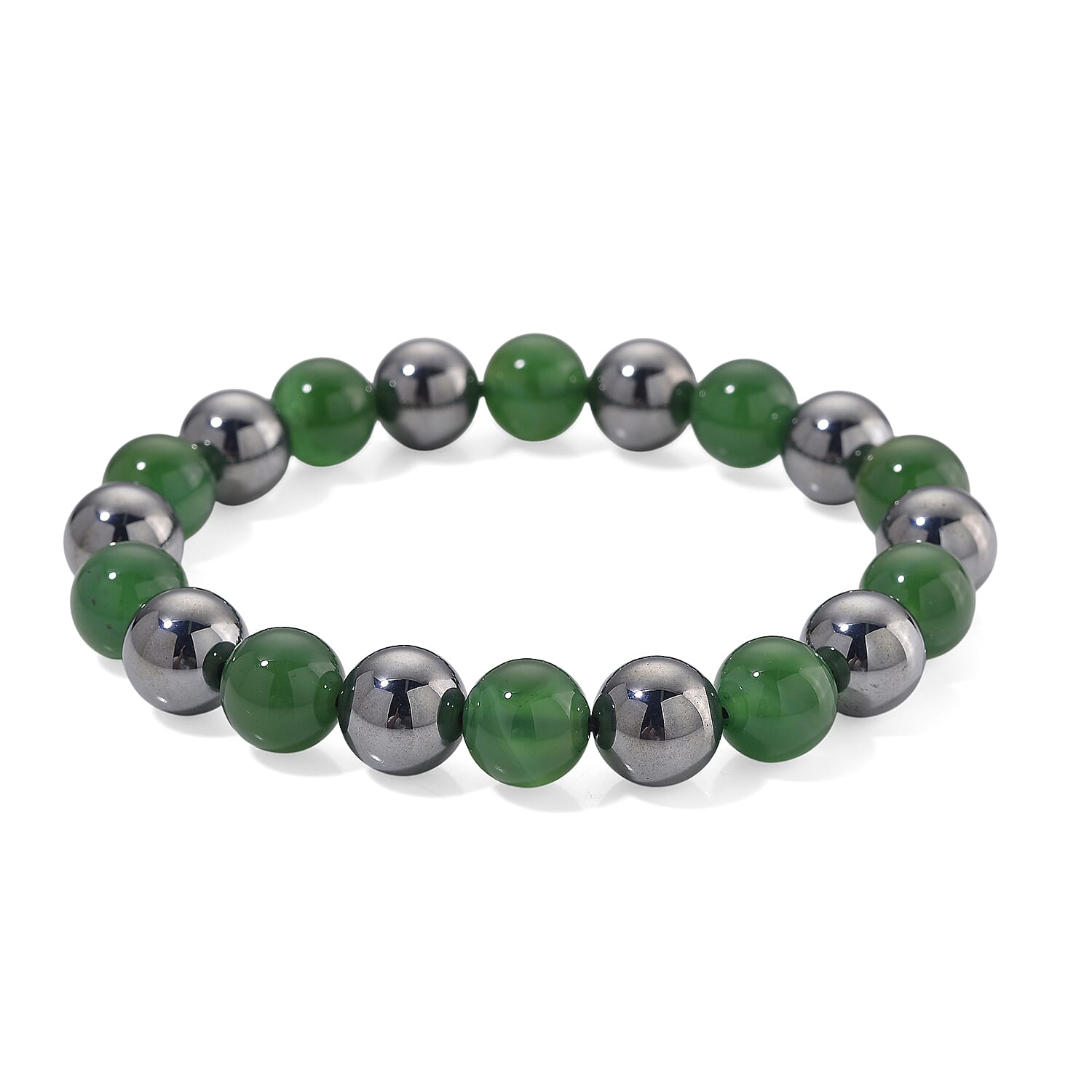 shop lc Verde Onyx and Terahertz 140.00 ctw Beaded Stretch Bracelet
