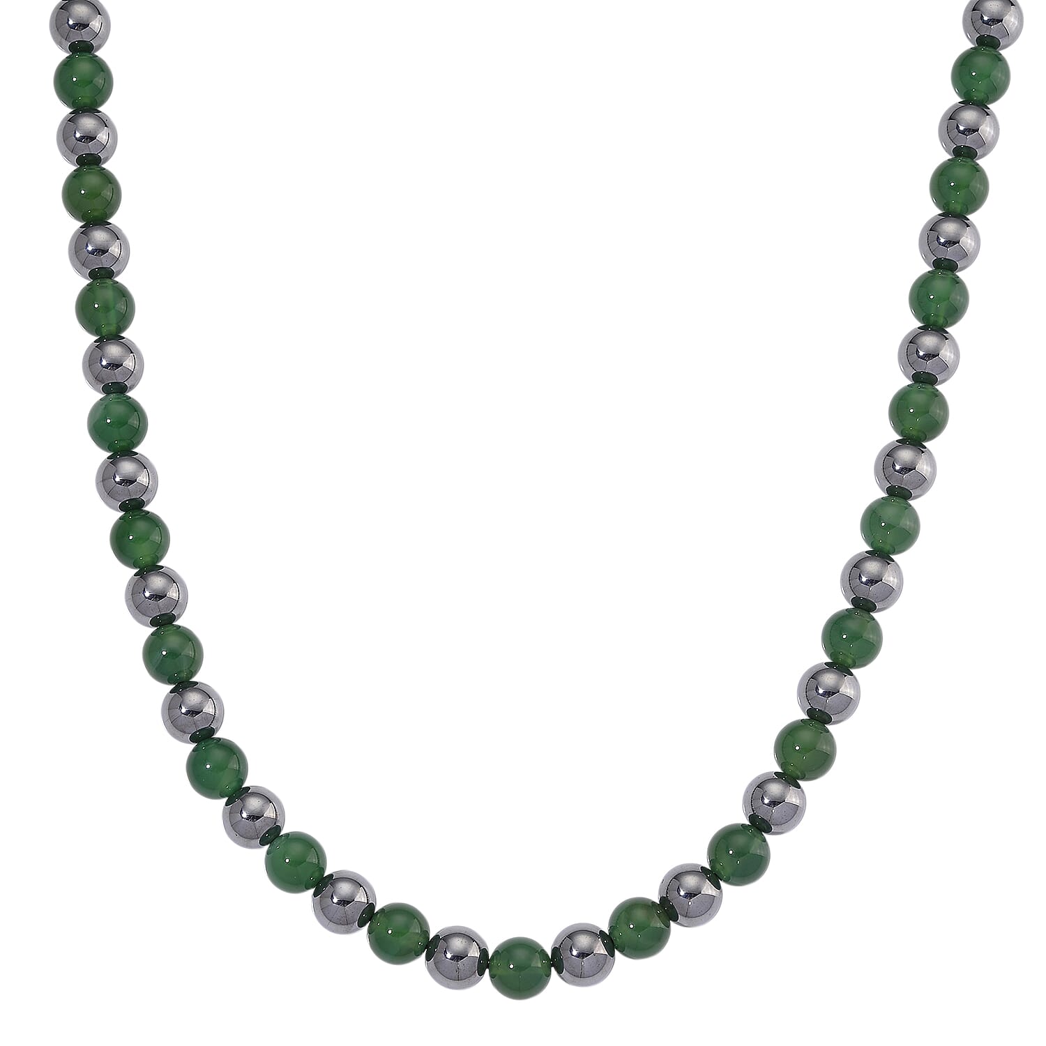 shop lc Verde Onyx and Terahertz 300.00 ctw Beaded Necklace in Stainless Steel 18-20 Inches