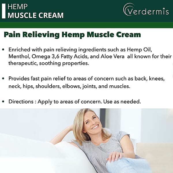 Shop Lc Verdermis Hemp Muscle Cream 50ml/1.7oz (Made In USA) Hemp Cream Muscle Pain Relief Cream