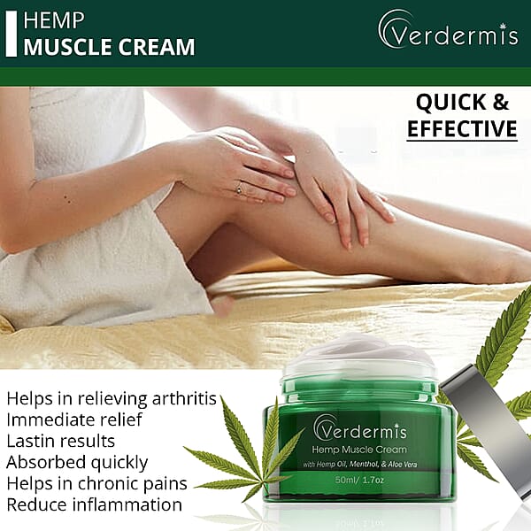 Shop Lc Verdermis Hemp Muscle Cream 50ml/1.7oz (Made In USA) Hemp Cream Muscle Pain Relief Cream