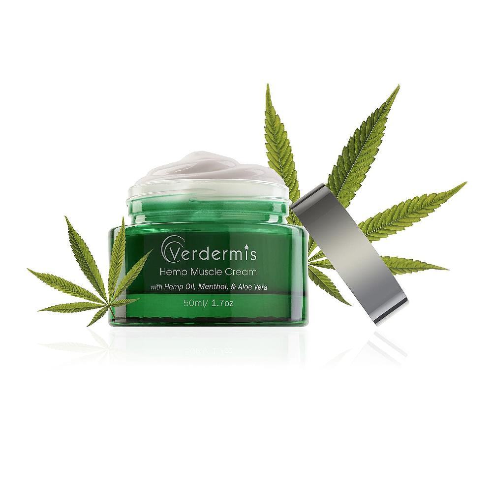 shop lc Verdermis Hemp Muscle Cream 50ml/1.7oz (Made in USA) Hemp Cream Muscle Pain Relief Cream