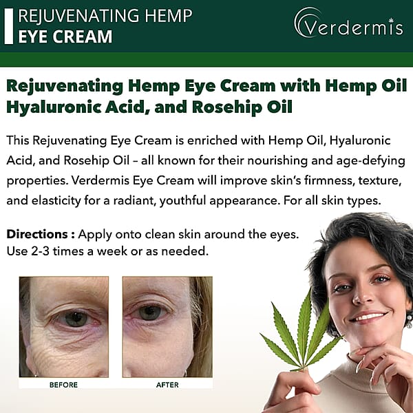 Shop Lc Verdermis Rejuvenating Hemp Eye Cream 50ml/1.7oz (Made In USA) Under Eye Cream