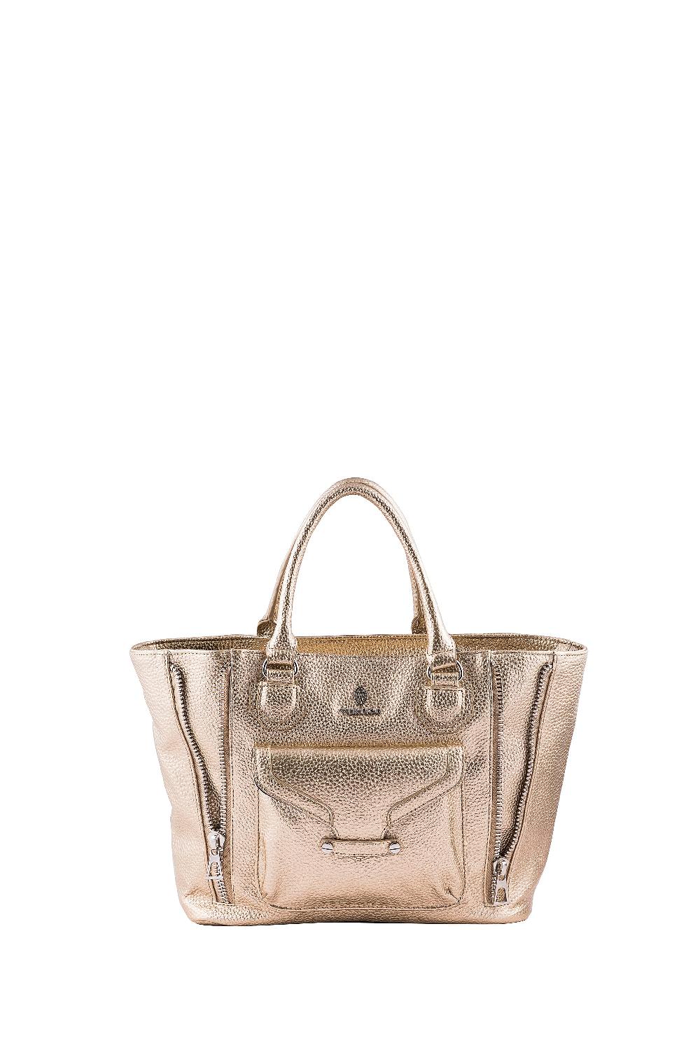 shop lc Vertigo Paris Gold Vegan Leather Satchel Bag (16x4.5x10.5)