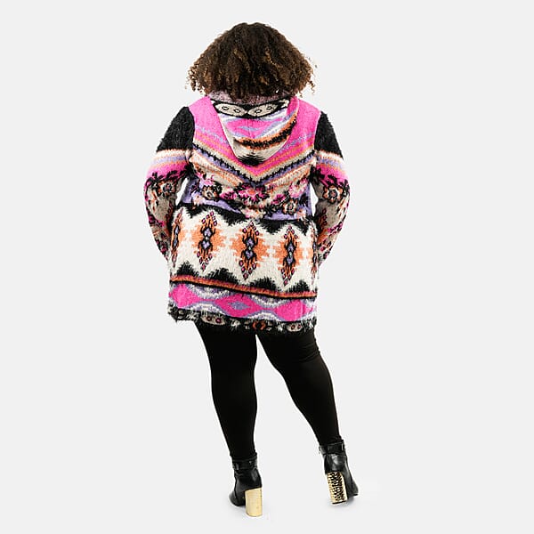 Shop Lc VERTIGO Pink Western Floral Knit Cardigan L