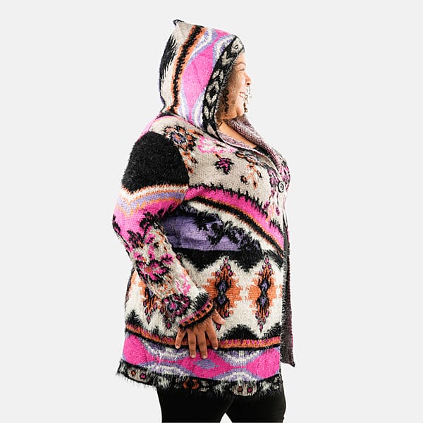 Shop Lc VERTIGO Pink Western Floral Knit Cardigan L