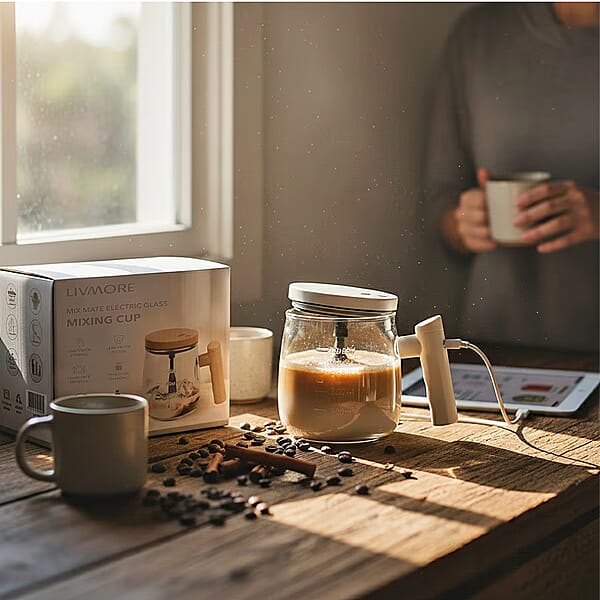 Shop Lc White 500mAh Electric Glass Mixing Cup (400ml)