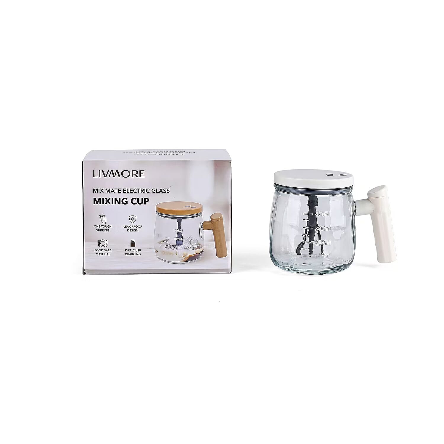 shop lc White 500mAh Electric Glass Mixing Cup (400ml)