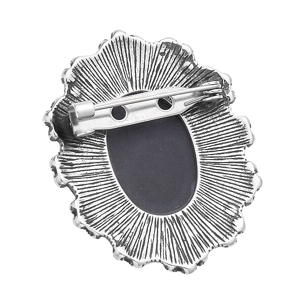 Shop Lc White Austrian Crystal Chroma Brooch In Stainless Steel