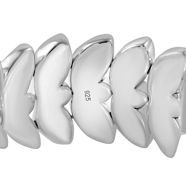 Shop Lc White Austrian Crystal Stretch Bracelet In Sterling Silver (7.25 In)