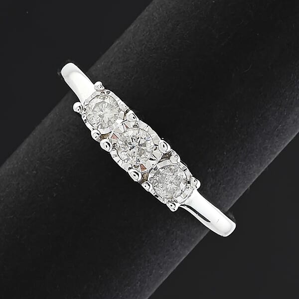 Shop Lc White Diamond 0.25 Ctw Ring In Sterling Silver