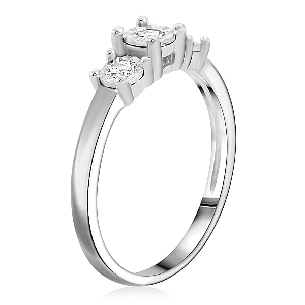 Shop Lc White Diamond 0.25 Ctw Ring In Sterling Silver