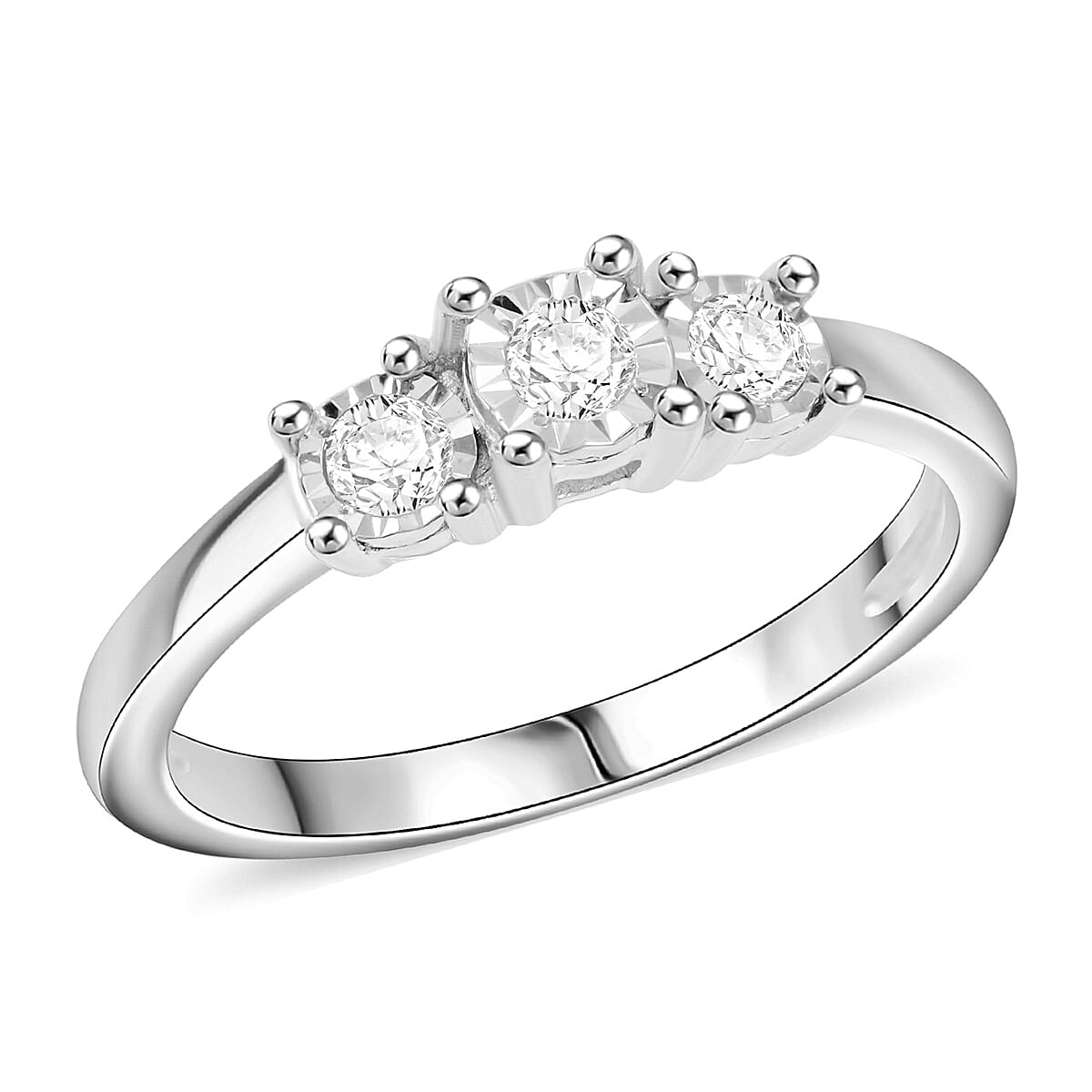 shop lc White Diamond 0.25 ctw Ring in Sterling Silver