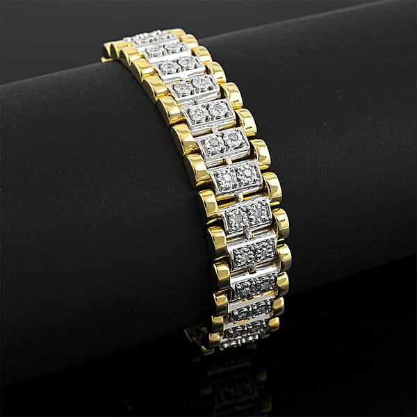 Shop Lc White Diamond 1.00 Ctw Bracelet In 14K YG Over And Sterling Silver (8.50 In)