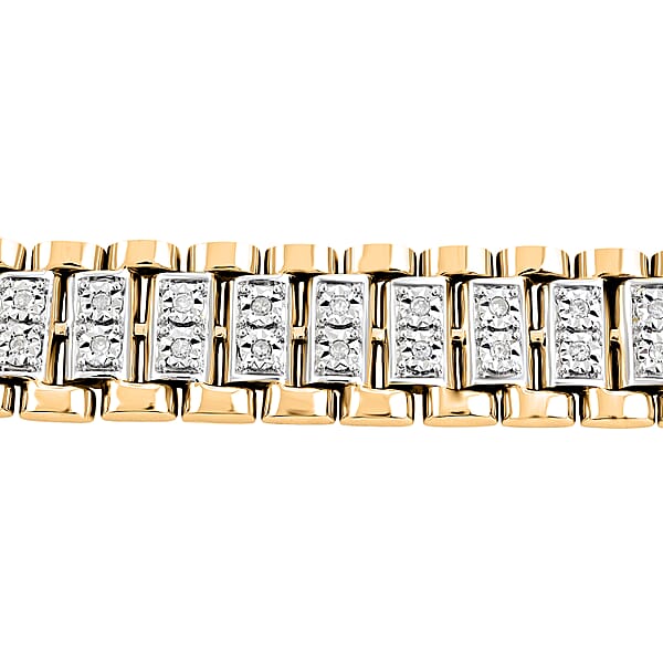 Shop Lc White Diamond 1.00 Ctw Bracelet In 14K YG Over And Sterling Silver (8.50 In)