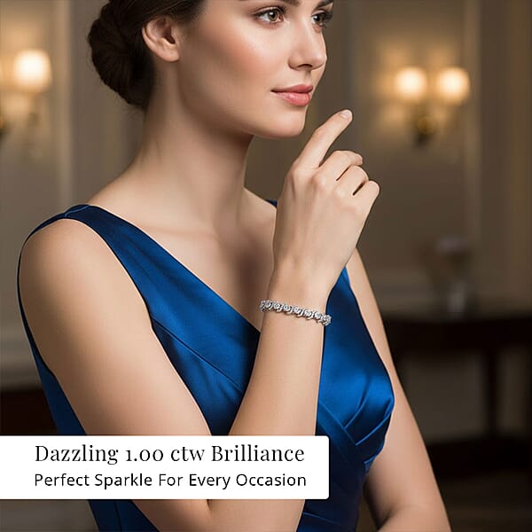 Shop Lc White Diamond 1.00 Ctw Bracelet In Sterling Silver (7.25 In)