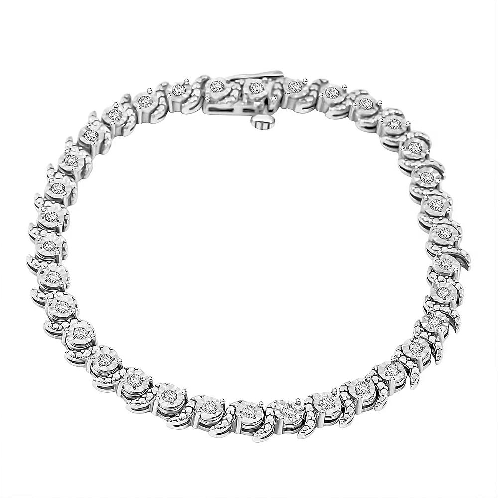 shop lc White Diamond 1.00 ctw Bracelet in Sterling Silver (7.25 In)