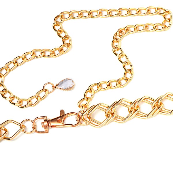 Shop Lc White Glass Necklace In Goldtone 29-45 Inches
