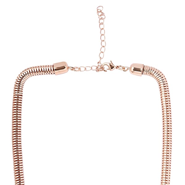Shop Lc White Glass Statement Necklace 17-20 Inches In Rosetone