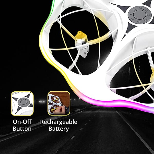 Shop Lc White Remote Control Flying Disc Toy With LED Lights