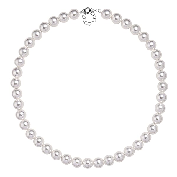 Shop Lc White Shell Pearl Necklace In Silvertone 20-22 Inches