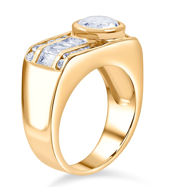Shop Lc White Topaz Brilliance Ring In 14K YG Over Sterling Silver 1.80 Ctw