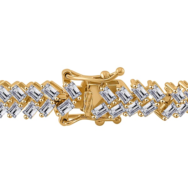 Shop Lc White Zircon 10.75 Ctw Sunray's Bracelet In 18K Vermeil Yellow Gold Over Sterling Silver (7.25 In)