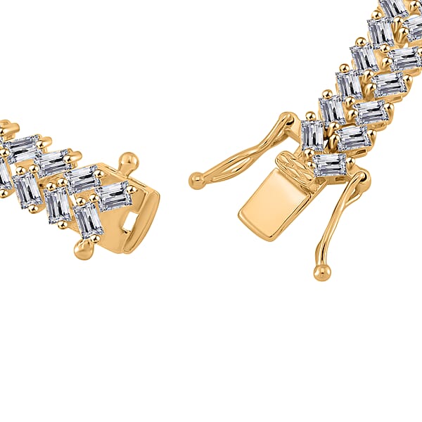 Shop Lc White Zircon 10.75 Ctw Sunray's Bracelet In 18K Vermeil Yellow Gold Over Sterling Silver (7.25 In)