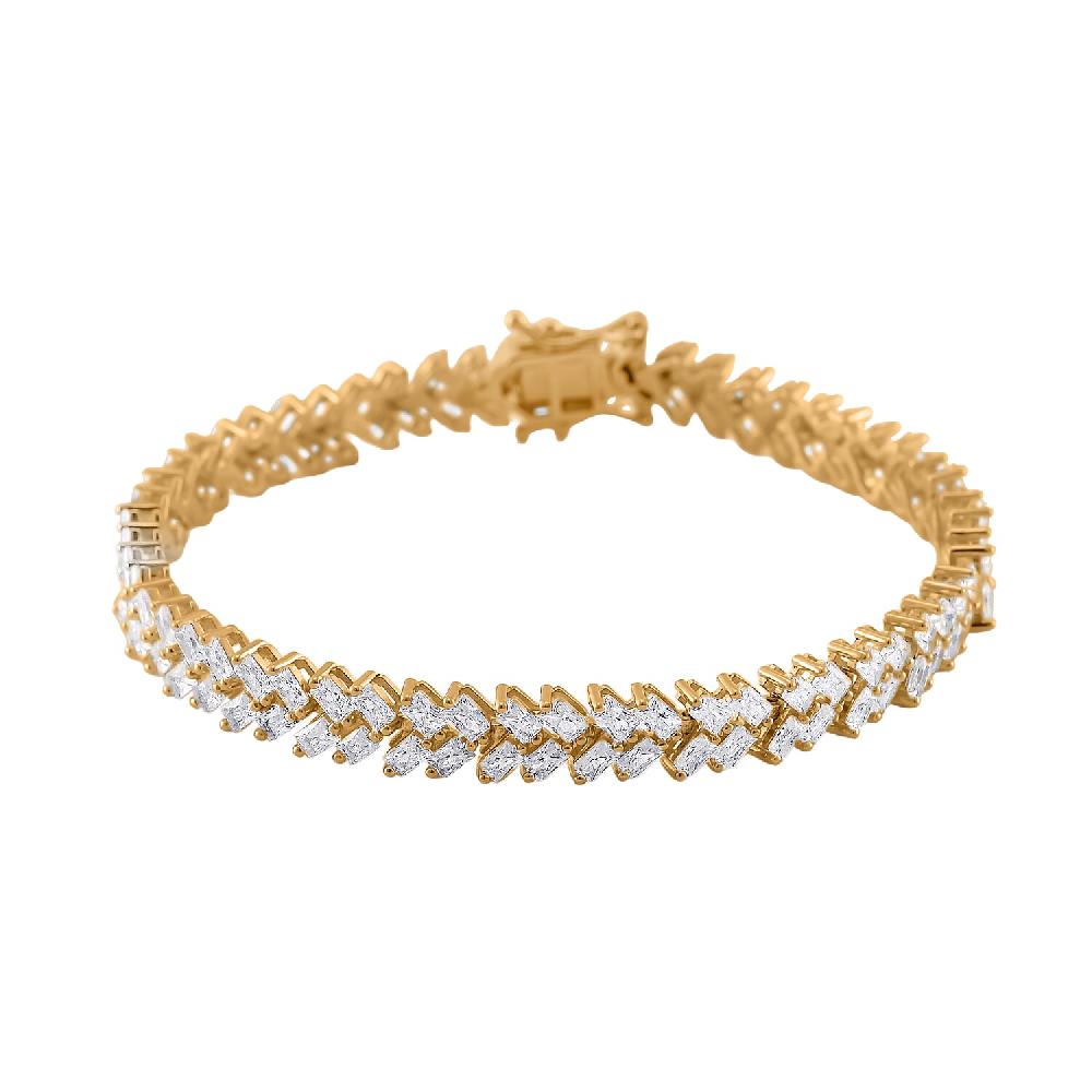 shop lc White Zircon 10.75 ctw Sunray's Bracelet in 18K Vermeil Yellow Gold Over Sterling Silver (7.25 In)