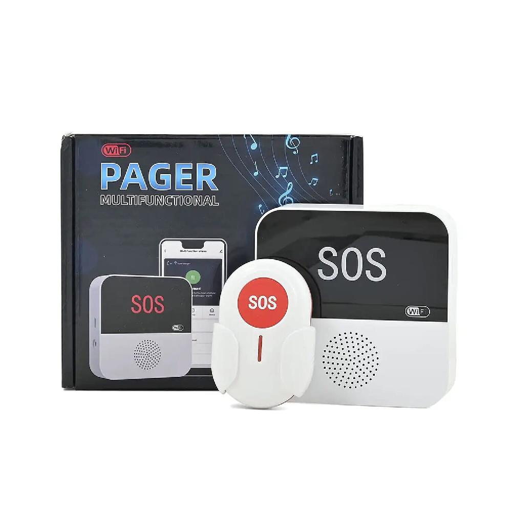 shop lc Wifi Multifunctional Pager Receiver Supported by Smartphone APP Call Button Emergency Alert Button