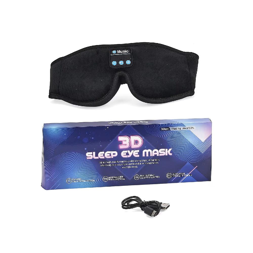 shop lc Wireless 3D Bluetooth Music Hood Eye Mask - Black