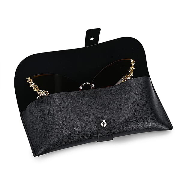 Shop Lc Yellow UV400 Frameless Sunglasses With Artificial Crystal