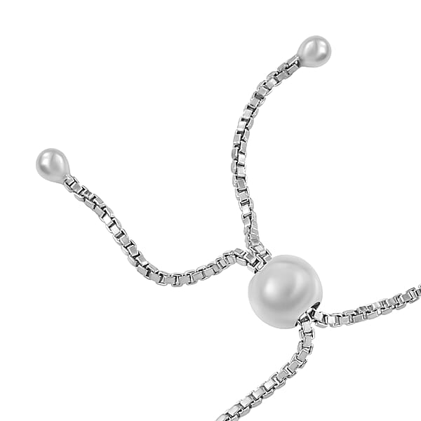 Shop Lc Zebra Jasper 50.00 Ctw Beaded Bolo Bracelet In Sterling Silver