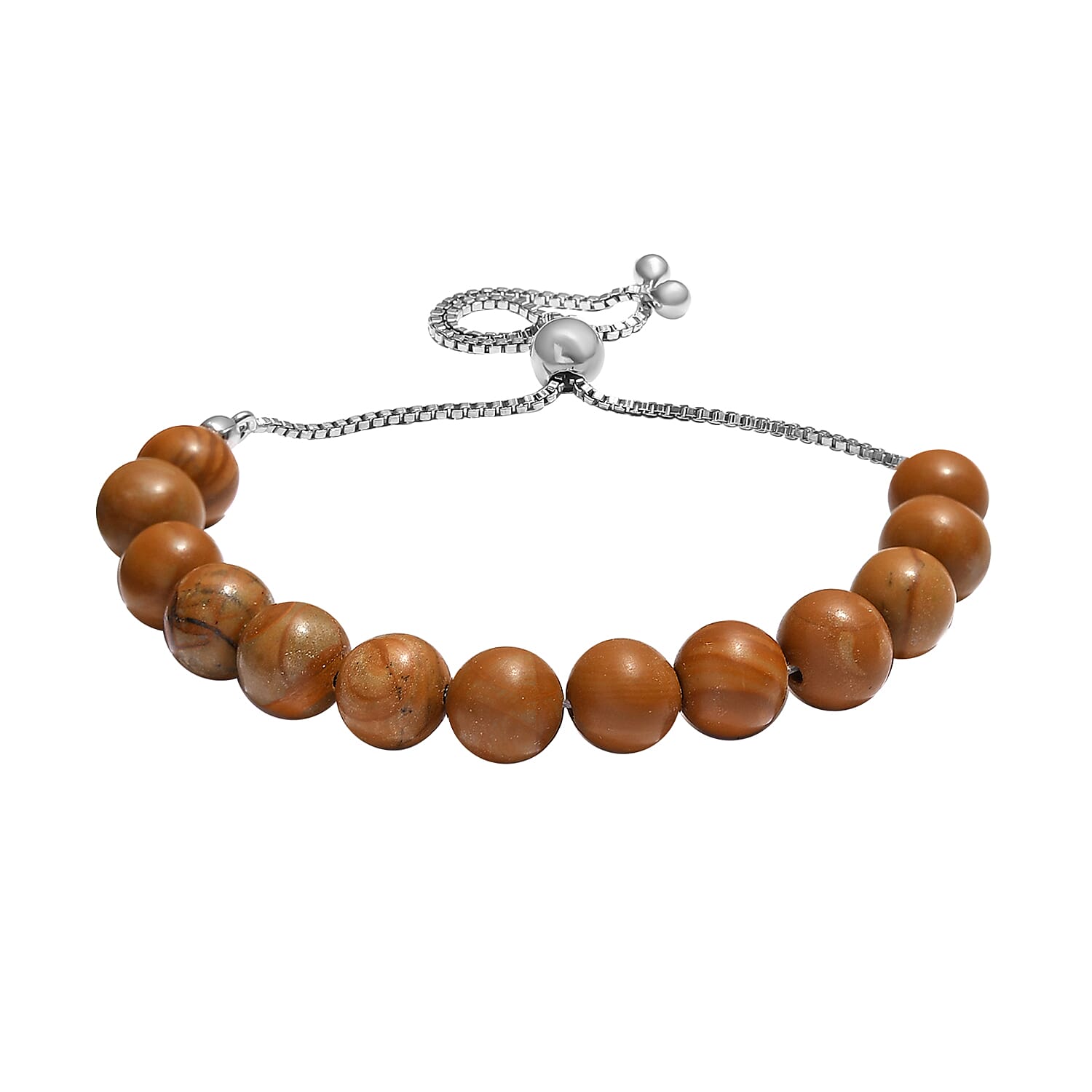 shop lc Zebra Jasper 50.00 ctw Beaded Bolo Bracelet in Sterling Silver