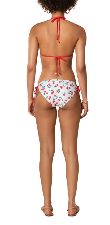 Shoshanna Classic Anniversary Cherries Clean Triangle Top White